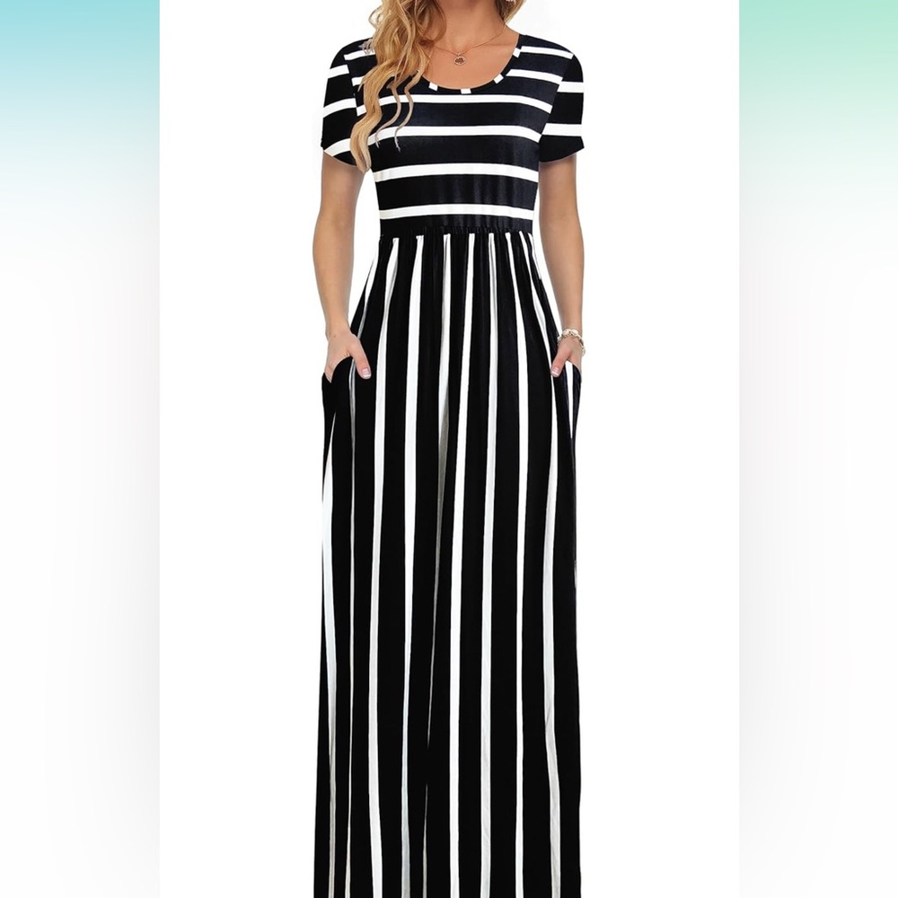Classic black/white striped Maci Dress 3X